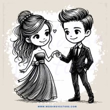couple hugging in black and white cartoon drawing