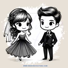a couple in wedding attire