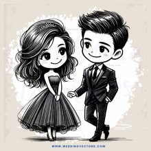 a bride and groom walking