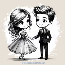 boy and girl holding hands, smiling