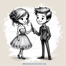 a bride and groom with a knife