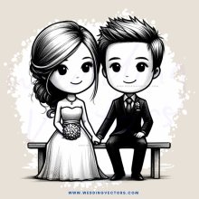 a boy and girl sitting on a bench