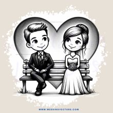 a young couple sitting on a bench