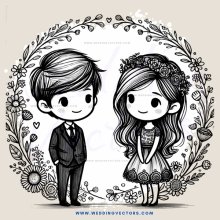 a couple in black and white silhouette