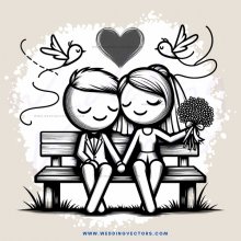 a heartwarming couple sitting on a bench
