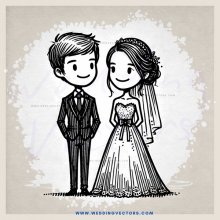 wedding portrait with bride & groom