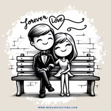 forever love couple on bench