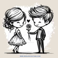 couple holding a flower