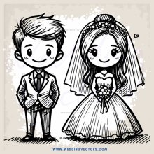 a bride and groom on their wedding day