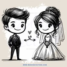 a wedding couple's sketch