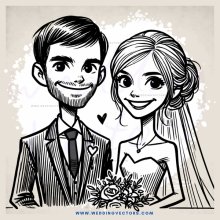a wedding portrait in black and white