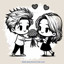 lovebirds holding flower