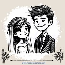 wedding picture with happy couple