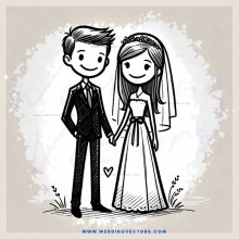 a happy couple on their wedding day
