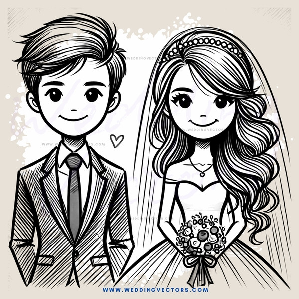 wedding portrait in black and white