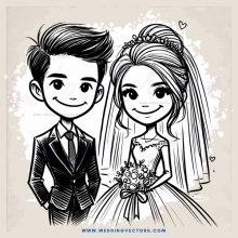bride and groom on their wedding day