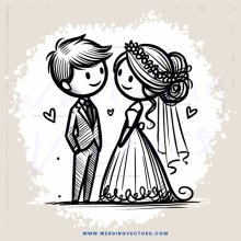 a bride and groom on their wedding day