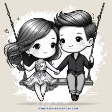a couple on swings