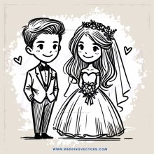 a bride and groom on their wedding day