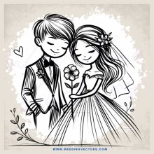 a couple posing for wedding pictures