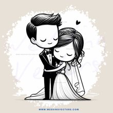 a cartoon wedding gift card illustration