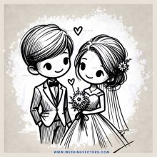 a boy and girl holding flowers