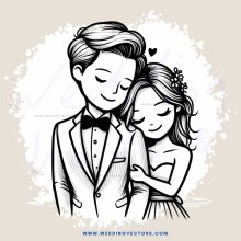the newlyweds hugging