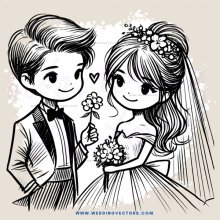 a bride & groom with flowers and lots of love
