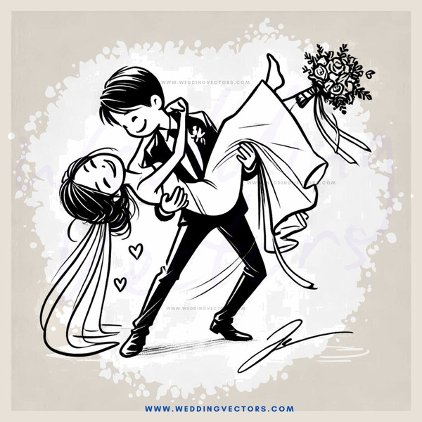 a couple dancing in black and white
