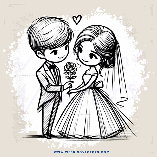 a bride and groom exchange flowers