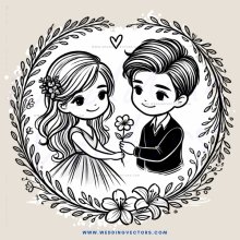 a boy and girl standing in a circle holding hands