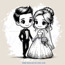 a black and white wedding illustration