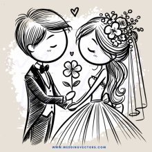 groom and bride in black and white