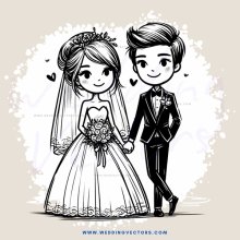 wedding bride and groom hold hands