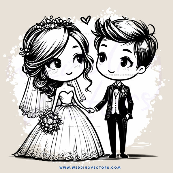 groom and bride standing together