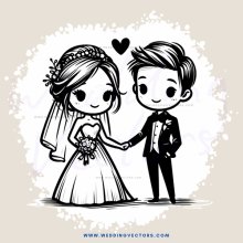 a bride and groom holding hands