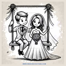 wedding picture - man and woman on swing