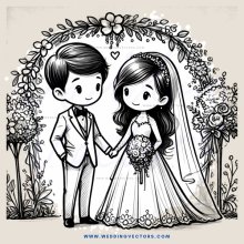 couple standing under an arch