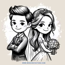 engagement couple gift holding (clip art)