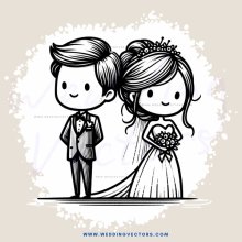 a couple in wedding attire