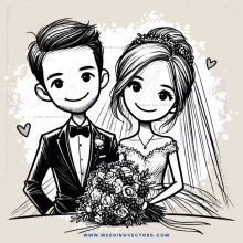 a bride and groom smiling at each other with flowers in hand