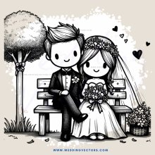 a wedding scene in black and white