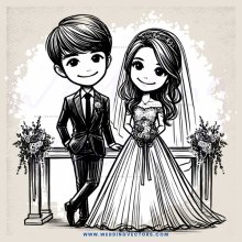 groom and bride standing together