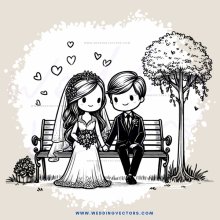 a couple sitting on a bench in front of a tree