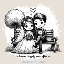 a couple sitting on a bench with a tree in the background