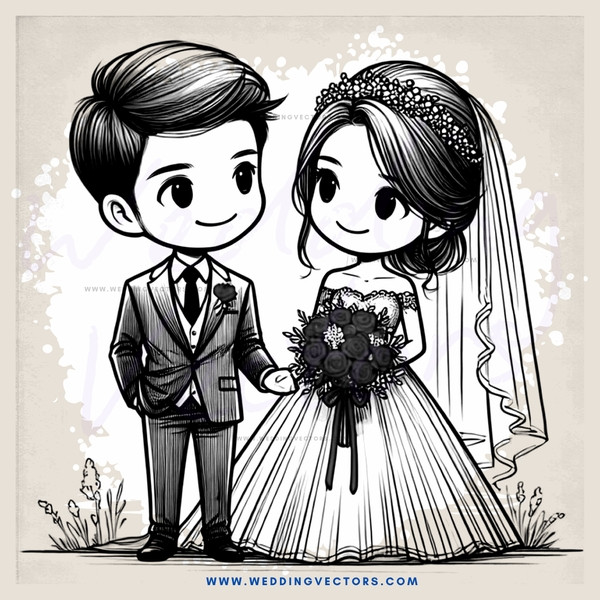 a couple on their wedding day
