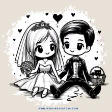 the couple on their wedding day