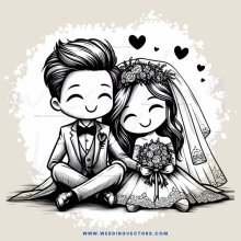 groom and bride posing for photo