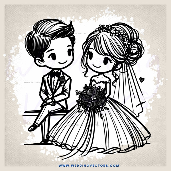 a bride and groom sitting together
