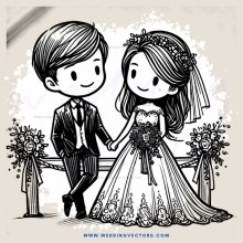 the groom is holding the bride's hand